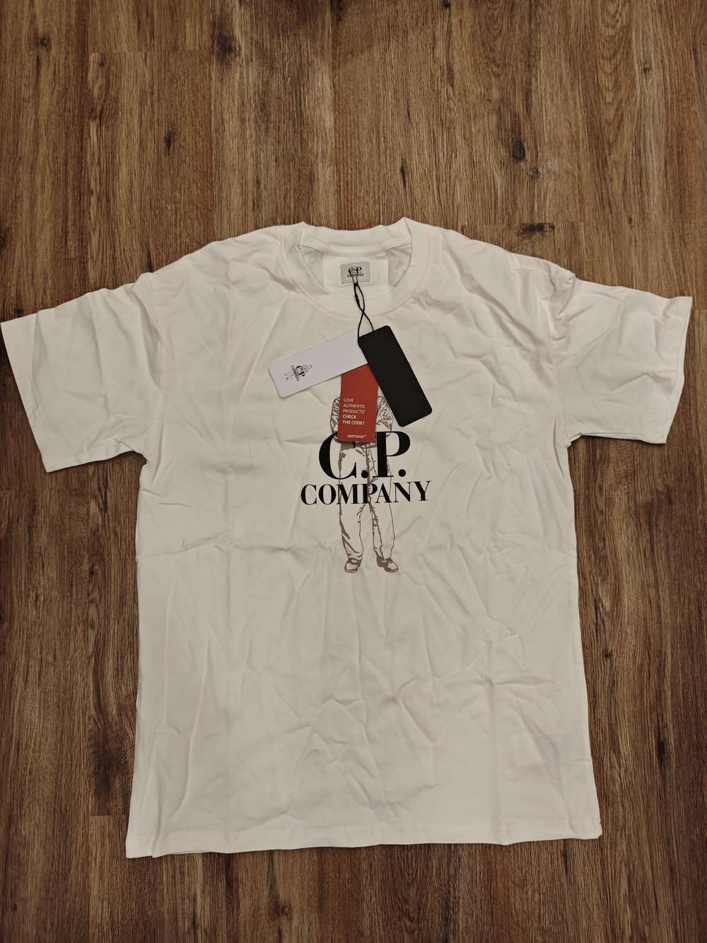 C.P. Company White Logo Graphic Tee